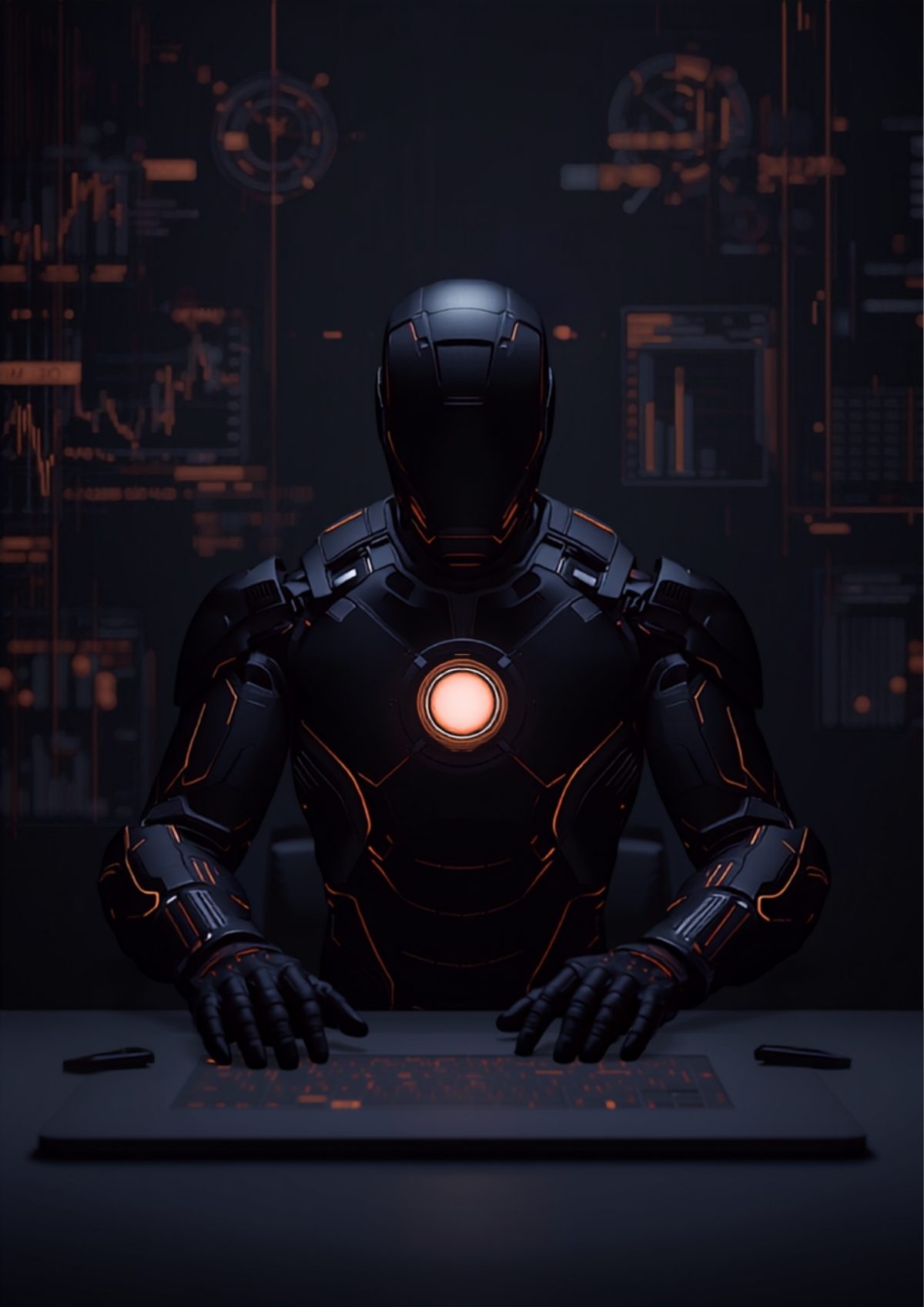 Contador en traje de alta tecnología trabajando sobre Odoo con Floox